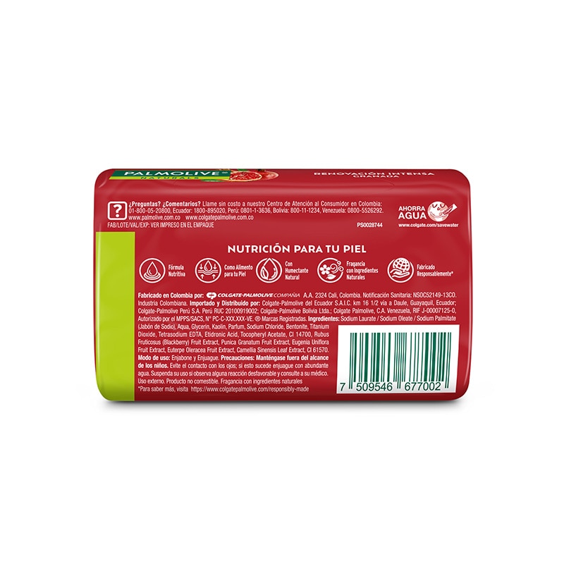 Palmolive® Naturals Intensa Renovación Granada Jabón en barra Palmolive® Naturals Intensa Renovación Granada Jabón en barra